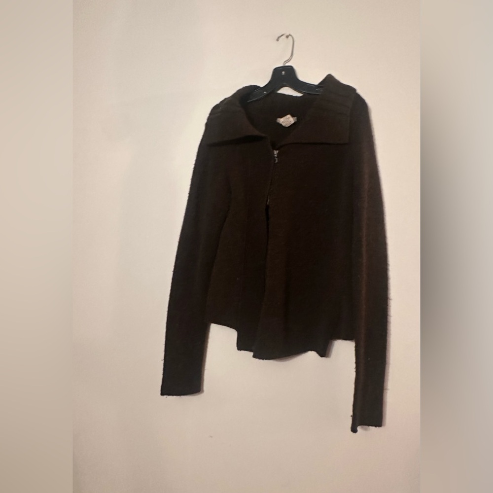 Sarah Pacini wool blend cardigan. Olive. Size: OS.
